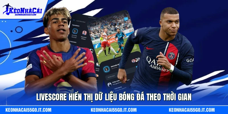 Livescore hiển thị dữ liệu bóng đá theo thời gian