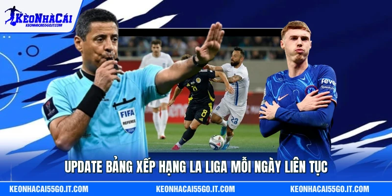 Update bảng xếp hạng La Liga mỗi ngày liên tục